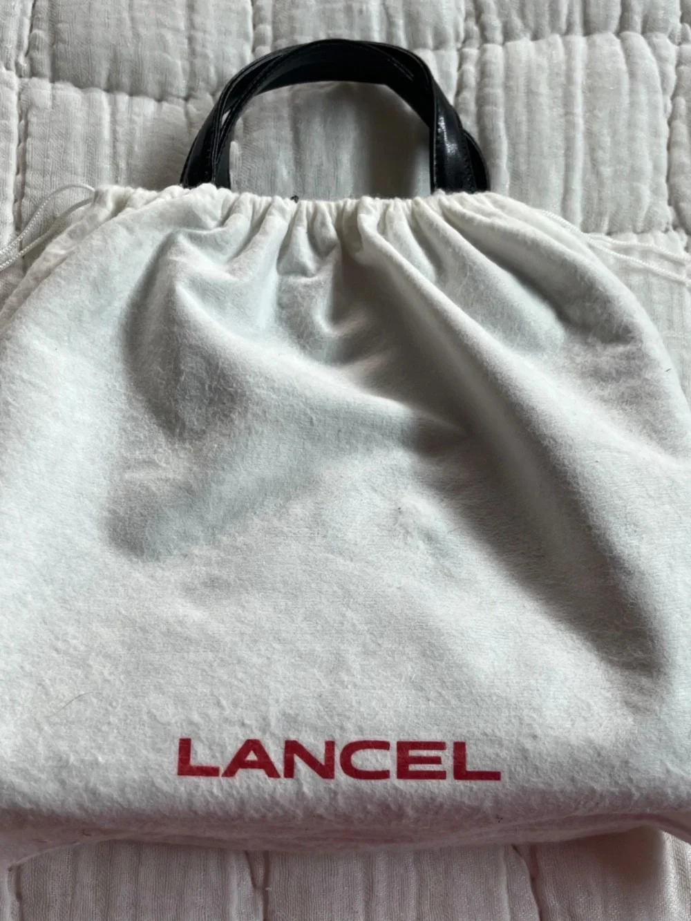 Lancel Vintage Black Leather Satchel Handbag